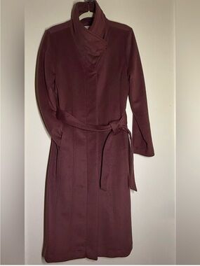 Women's Cole Haan Wool Coat Dark Pink Size 10